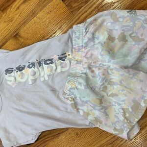 Toddler girls Adidas Pastel T-Shirt and Shorts Set